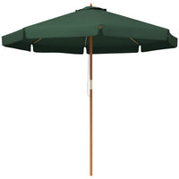Ombrellone da Giardino Ø325x250 cm in Bambù e Poliestere Verde
