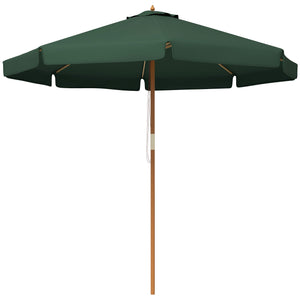 Ombrellone da Giardino Ø325x250 cm in Bambù e Poliestere Verde