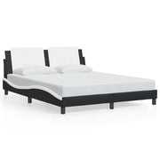 Letto matrimoniale | Letto per adulti | Giroletto senza Materasso Zadar Nero e Bianco 160x200 cm in Similpelle