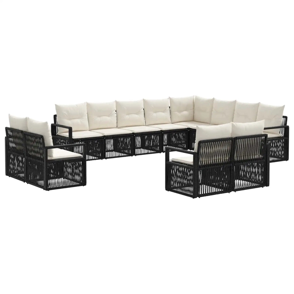 Set Divano da Giardino 12 pcs Nero polyrattan 3435886
