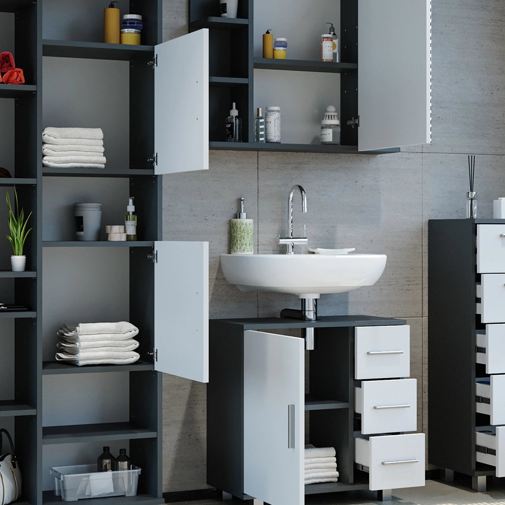 Vicco Set mobili bagno Antracite 4 parti