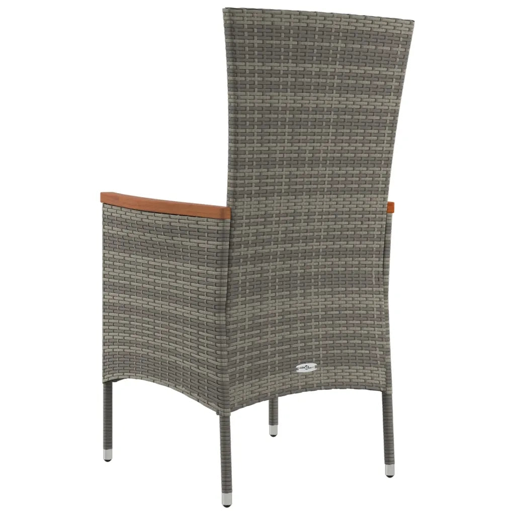 Sedie da Giardino con Cuscini 2 pz | Sedie da Esterno in Polyrattan Grigie
