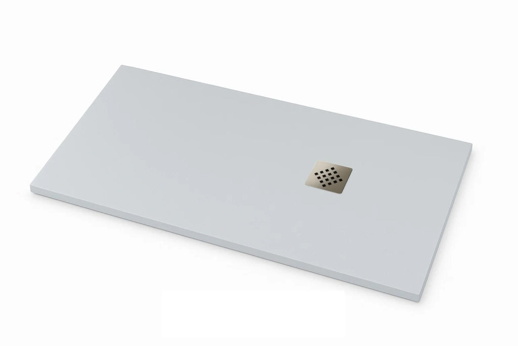 Piatto doccia Ardesia extra piatto 75X100 cm colore Grigio chiaro RAL 7035 griglia in Acciaio