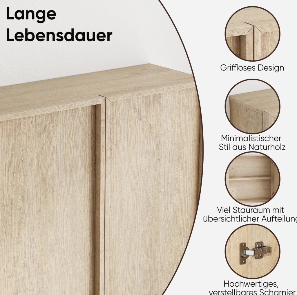 Mobile pensile da bagno a due ante in MDF effetto rovere