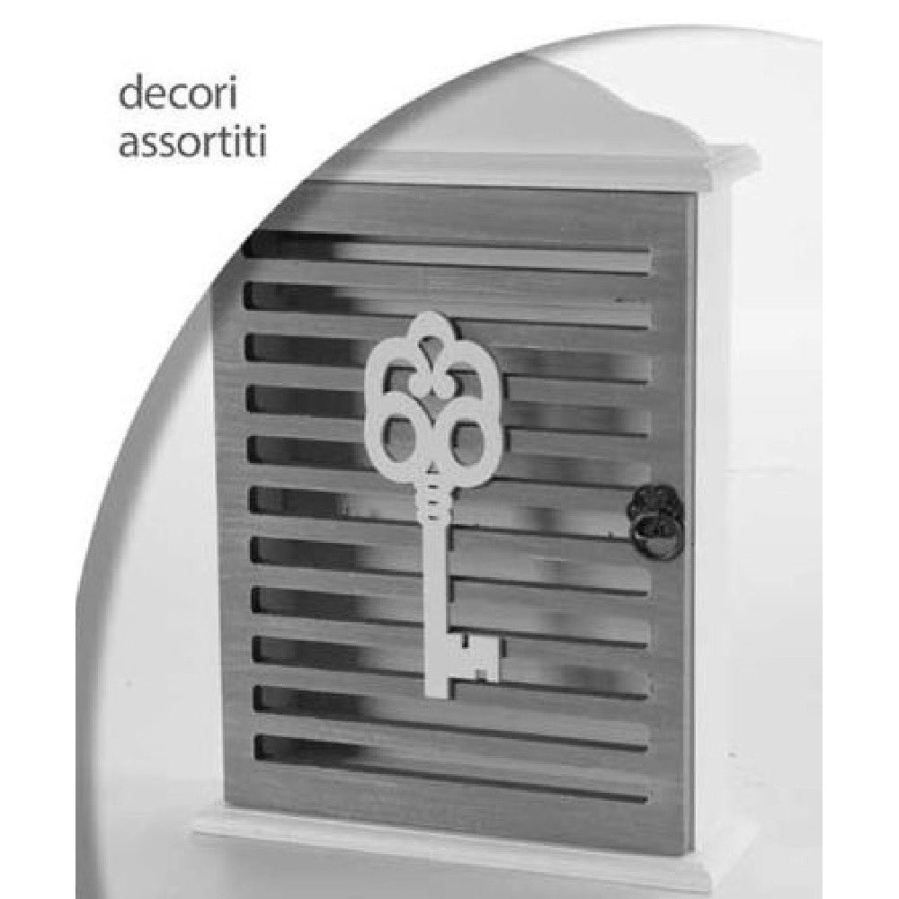Trade Shop - Portachiavi Parete 19x6x28 Cm In Legno Chiave Appendino Decori Assortiti 762567 -