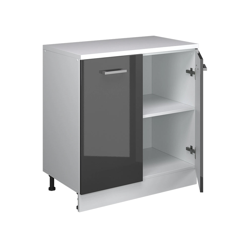 Mobile per mansarda Rion Antracite lucido/Bianco 80 x 83.8 cm senza inclinazione con 2 ante Vicco