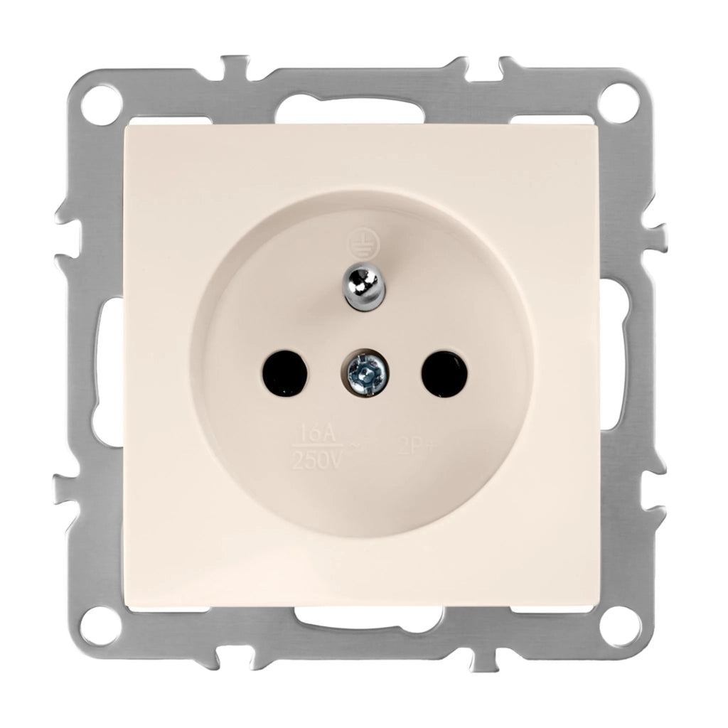 Presa Singola Con Messa A Terra Oste Jnh001-g Beige