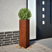 Fioriera da Giardino-Vaso da Esterno 30x26x75 cm in Acciaio Corten