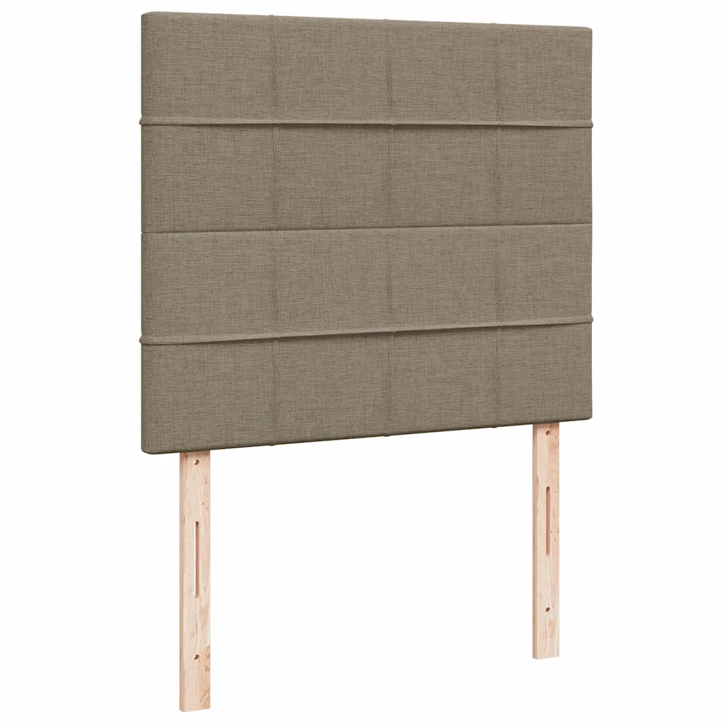Letto a Molle con Materasso e LED Tortora 120x190 cm in Tessuto