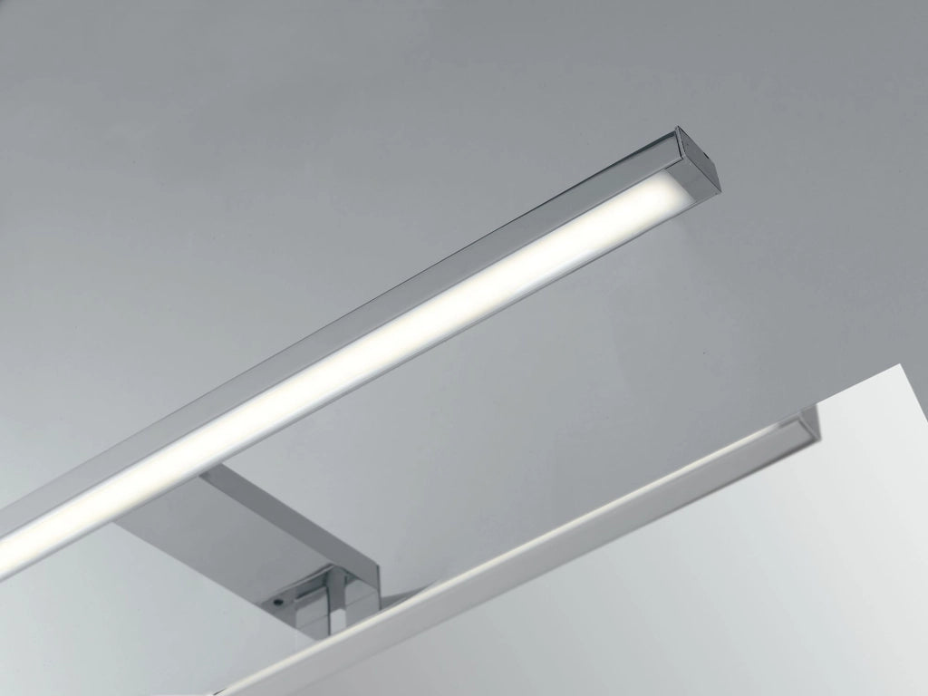 APPLIQUE LED RIVA CROMO FISSAGGIO PARETE E SPECCHIO 8W 770LM 4000K IP44 56X14,7X3CM