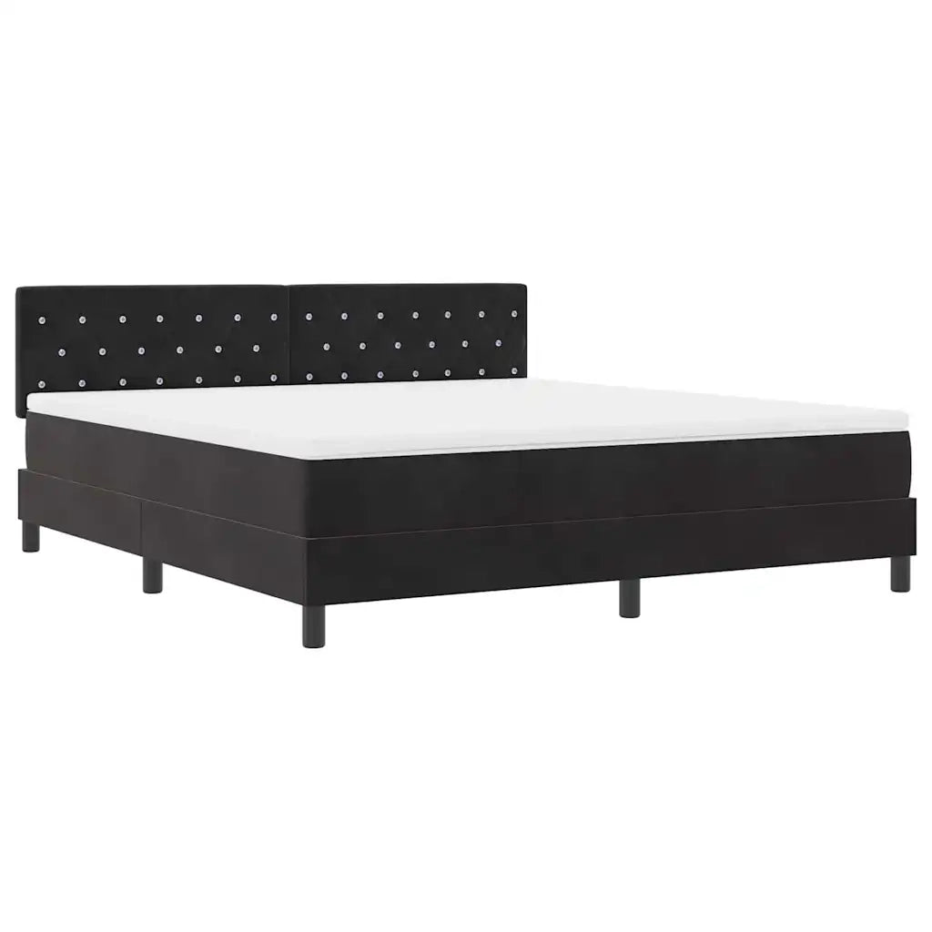 Letto a molle con testiera Nero 180 x 200 cm Velluto 3342604
