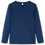Maglietta da Bambina a Maniche Lunghe Blu Marino 104