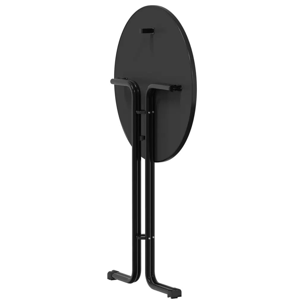 Tavolo da Pranzo Nero Ã˜80x110 cm Legno Multistrato e Acciaio