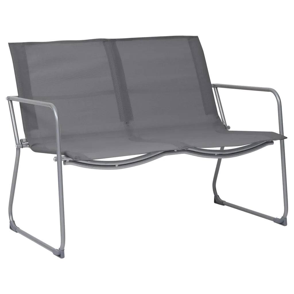 Set Divano da Giardino 4 pz | Set Salotto da Giardino in Tessuto e Acciaio Grigio