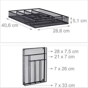 Organizzatore per posate grande con design a rete aperta - dimensioni L - 51 x 28 x 40 cm - robusto nero