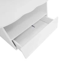 Tavolino da caffè a forma di nuvola con cassetti e vani portaoggetti, 100×60×39,2 cm, Bianco