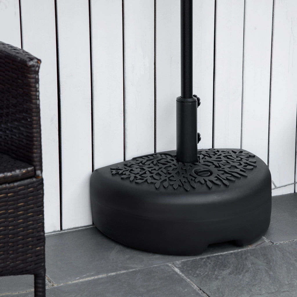 Supporto Parasol Semicircolare ?38/48 mm ¨C zephmum ¨C Riempi con Sabbia 21 kg o Acqua 18 kg, Nero