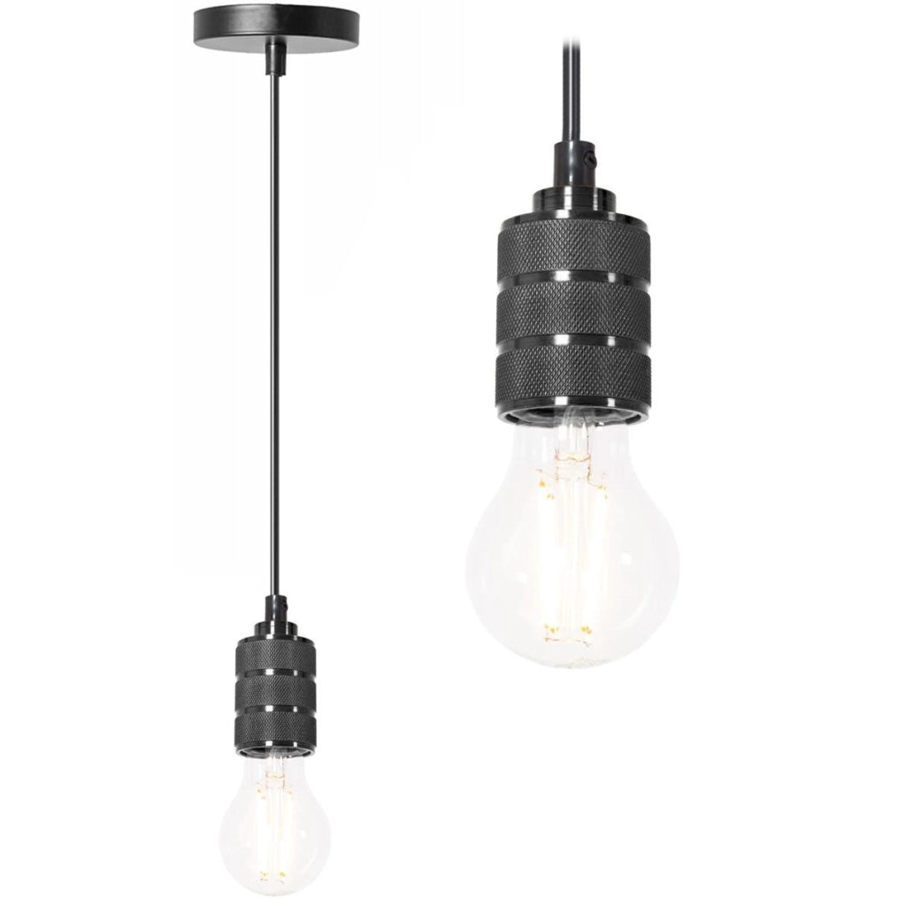 Lampada Da Soffitto Pensile Montatura Nero Chrome APP342-1CP