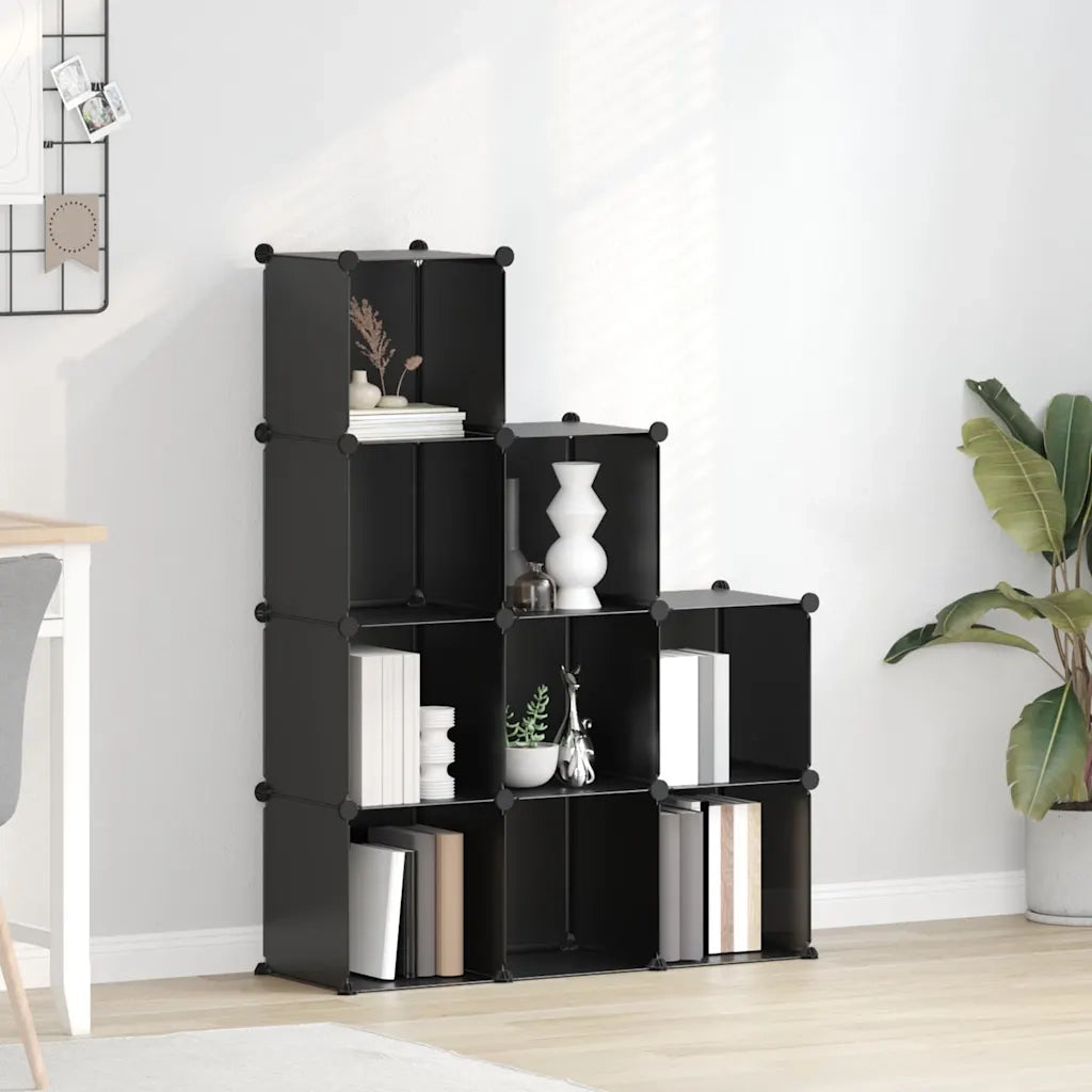 Organizzatore Portaoggetti con 9 Cubi Nero in PP CFW5828619