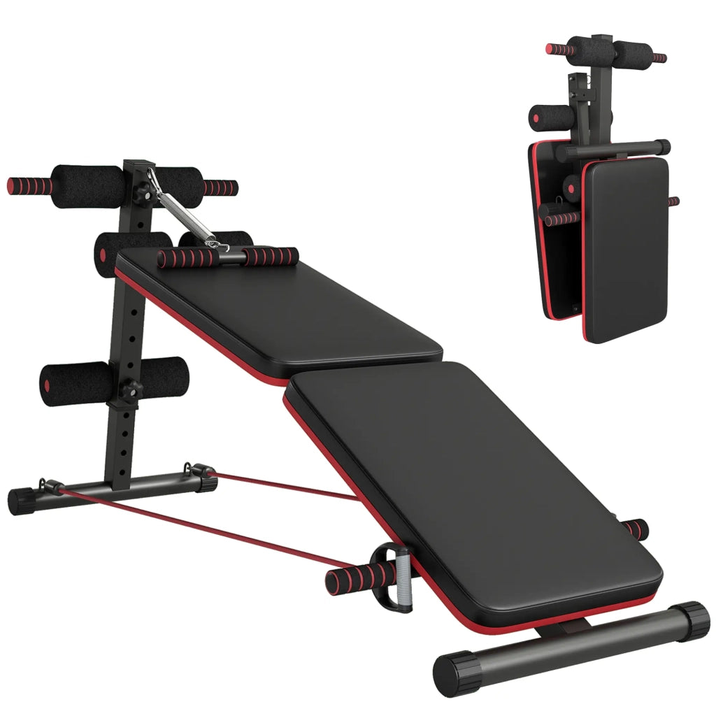 Panca Fitness per Addominali Inclinata Multifunzione Regolabile