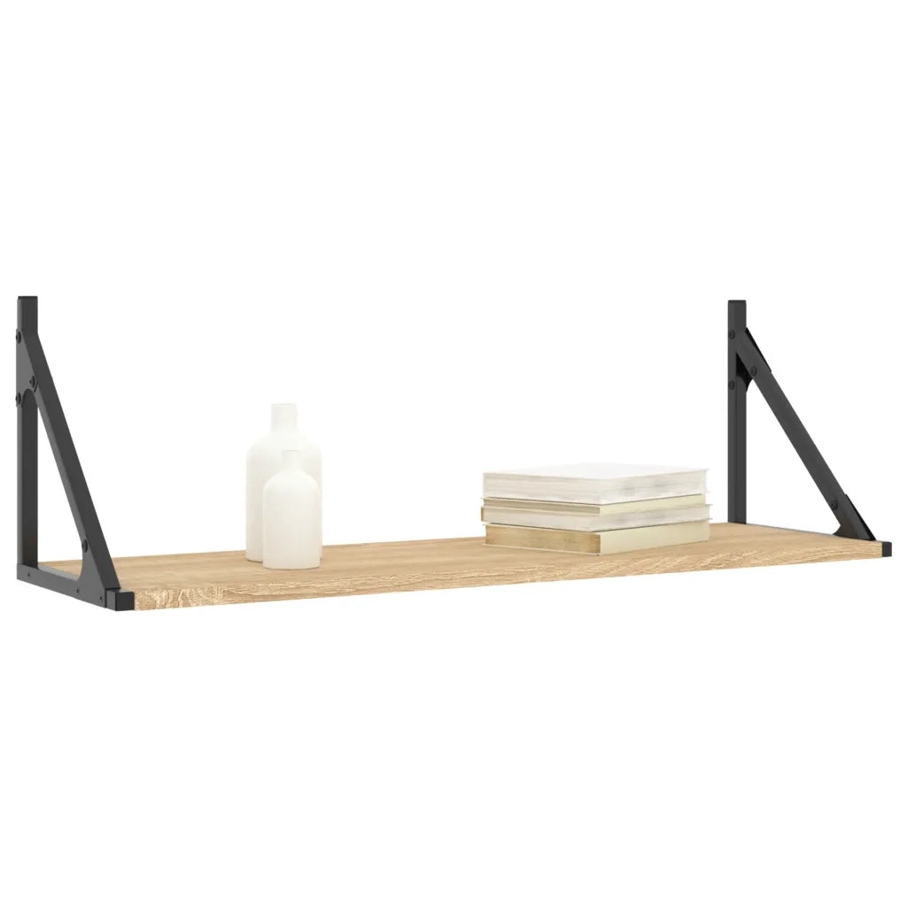 Mensole da parete 2 pz Rovere Sonoma 80x25x25,5 cm Legno ingegnerizzato 836339