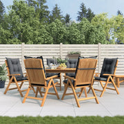 Sedie da Giardino Reclinabili con Cuscini 6 pz in Legno di Teak 3196508