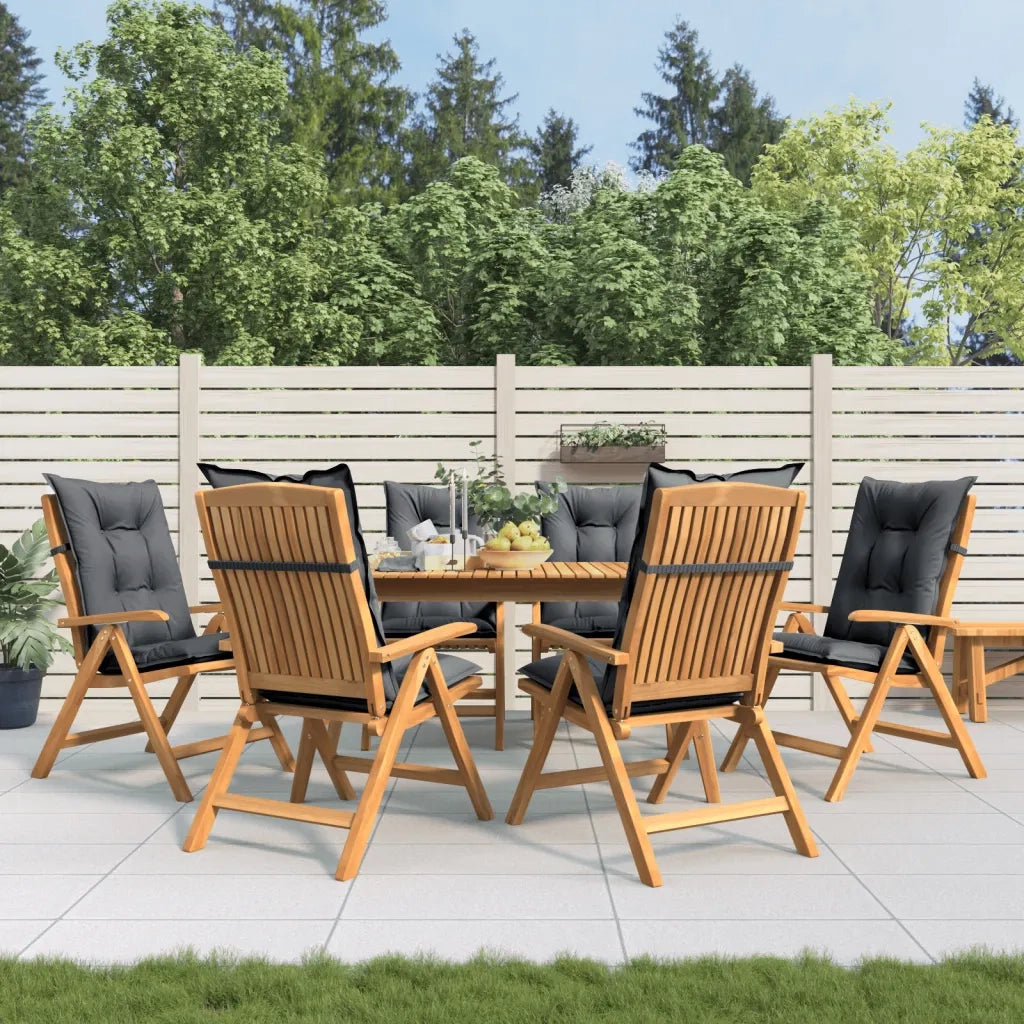 Sedie da Giardino Reclinabili con Cuscini 6 pz in Legno di Teak 3196508