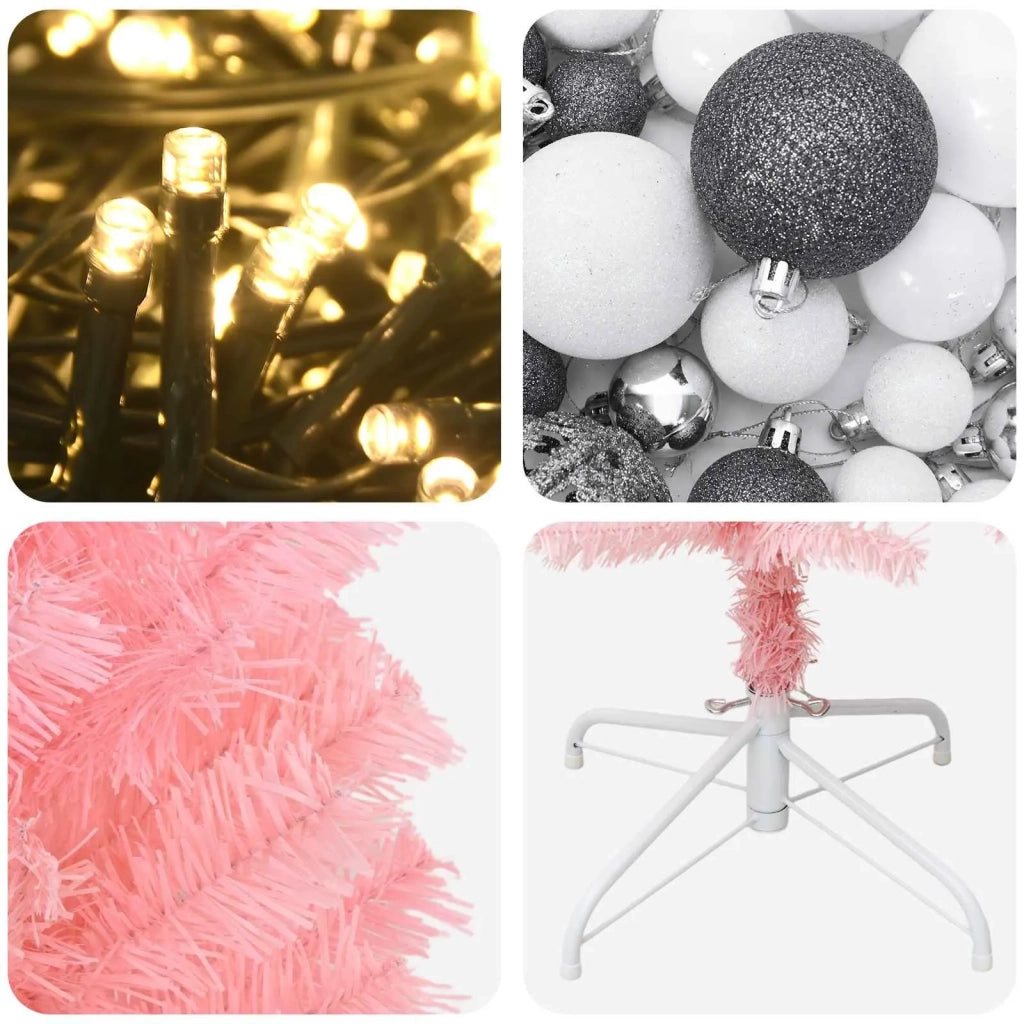 Albero di Natale Artificiale Slim con Palline 180 cm 300 LED 3461082