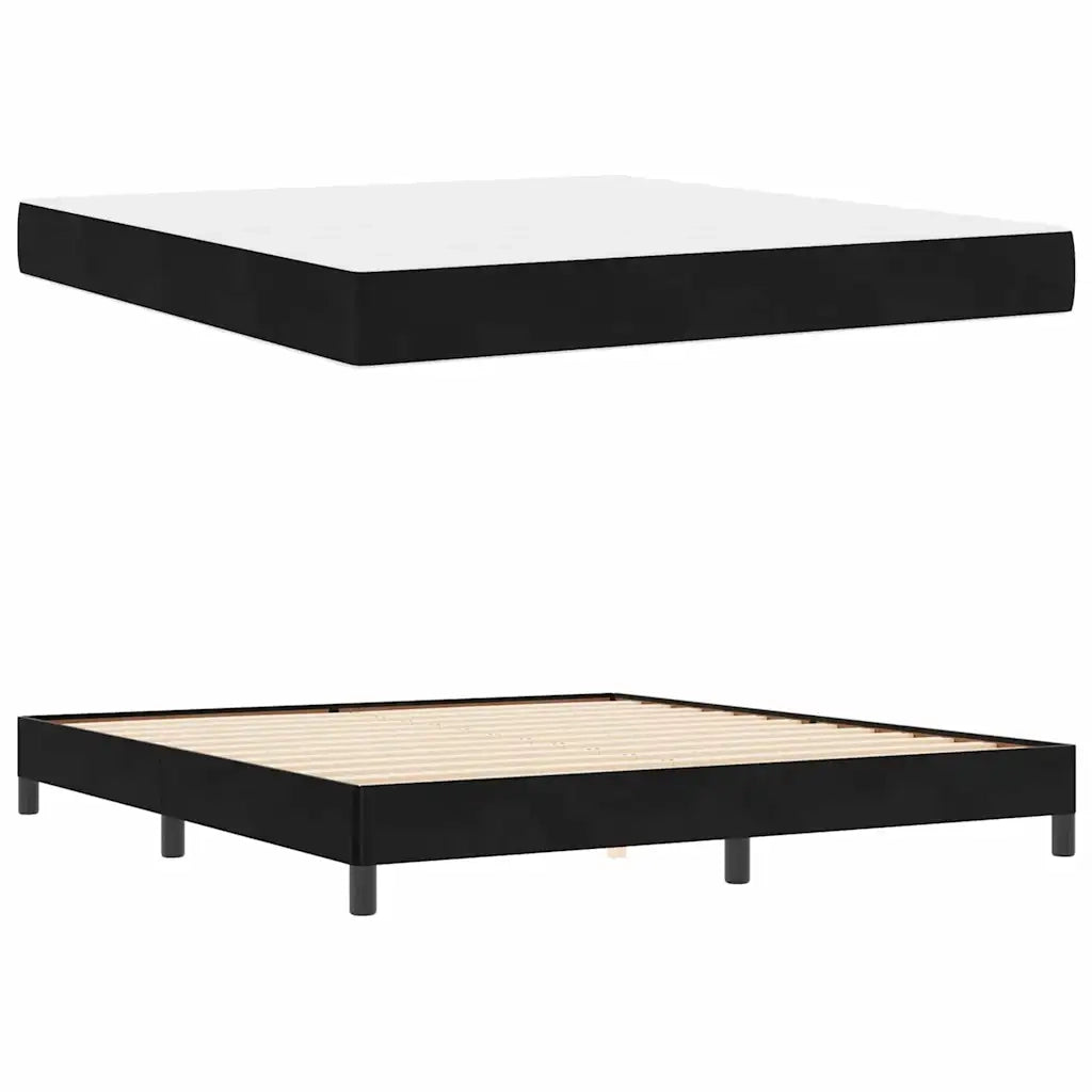 Letto a molle con materasso Nero 180 x 200 cm Tessuto 3398709