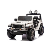 Macchina Elettrica per Bambini Jeep Wrangler Rubicon 12V con Telecomando Bianco