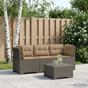 Divano da giardino 3 posti con cuscini in look rattan PP 3443848