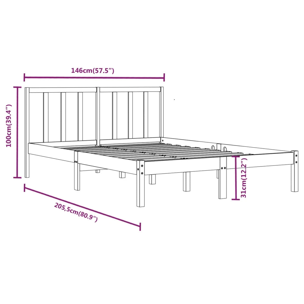 Giroletto-Struttura Letto in Legno Massello di Pino 140x200 cm 194849