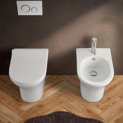 Sanitari filomuro Rimless bianco lucido con copriwc soft-close  Itaca