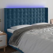 Testiera a LED Blu Scuro 163x16x118/128 cm in Vellutocod mxl 121817