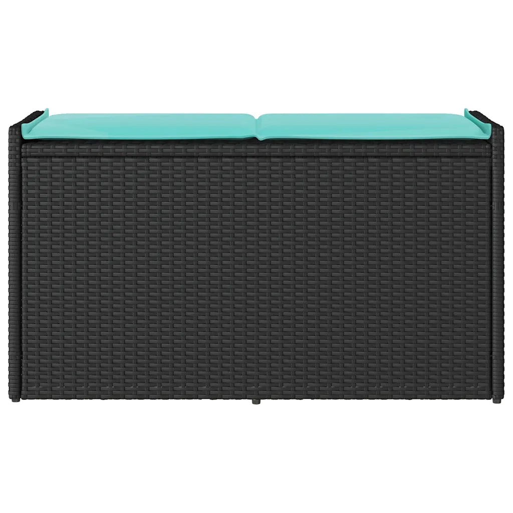 Cassapanca da Esterno con Cuscino Nera 100 cm in Polyrattan 4104068