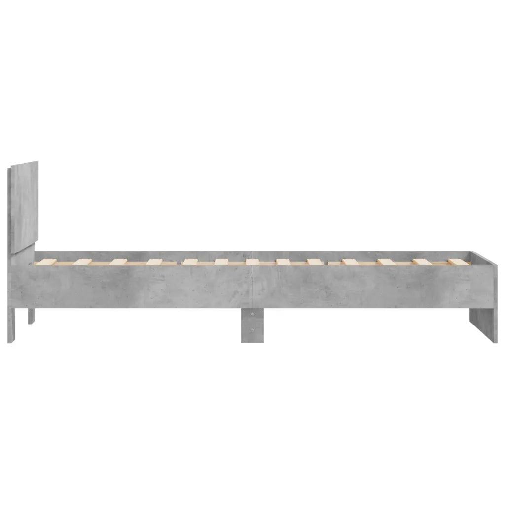 Giroletto e Testiera-Struttura letto con testiera Grigio Cemento 90x190 cm Legno Multistrato