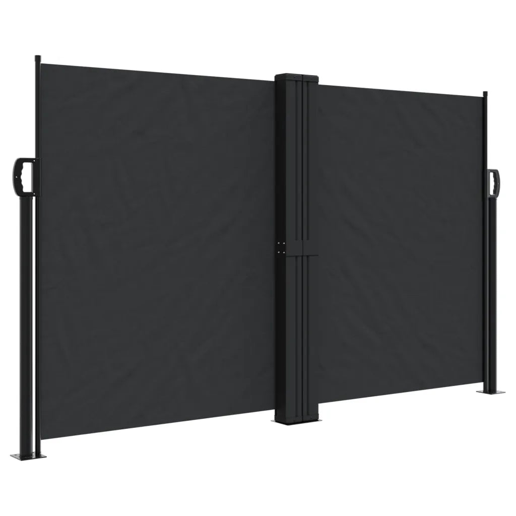 Tenda da Sole Laterale Retrattile Nera 140x1000 cm 4004714