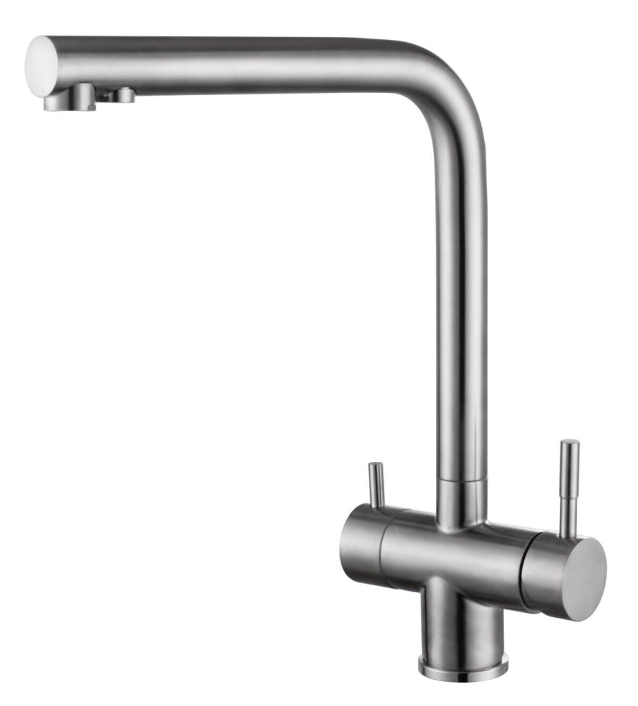 Rubinetto miscelatore satinato 3 vie purificatore osmosi inversa 52691