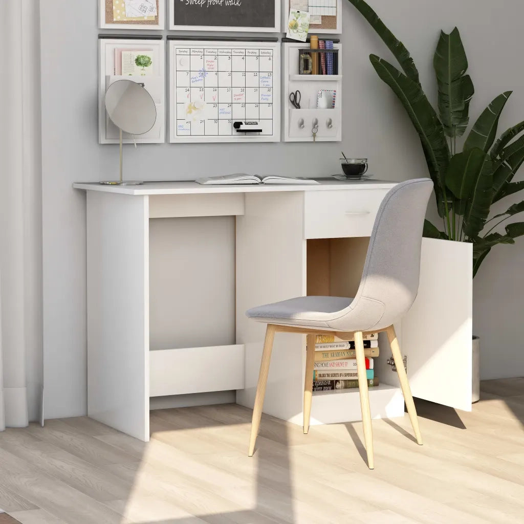 Scrivania Bianca 100x50x76 cm in Legno Multistrato 801080