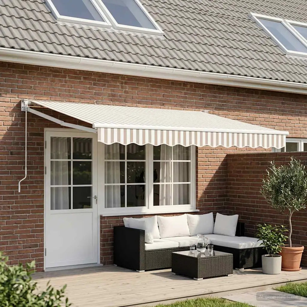 Tenda retrattile Grigio chiaro e bianco 4 x 2 m 3425760