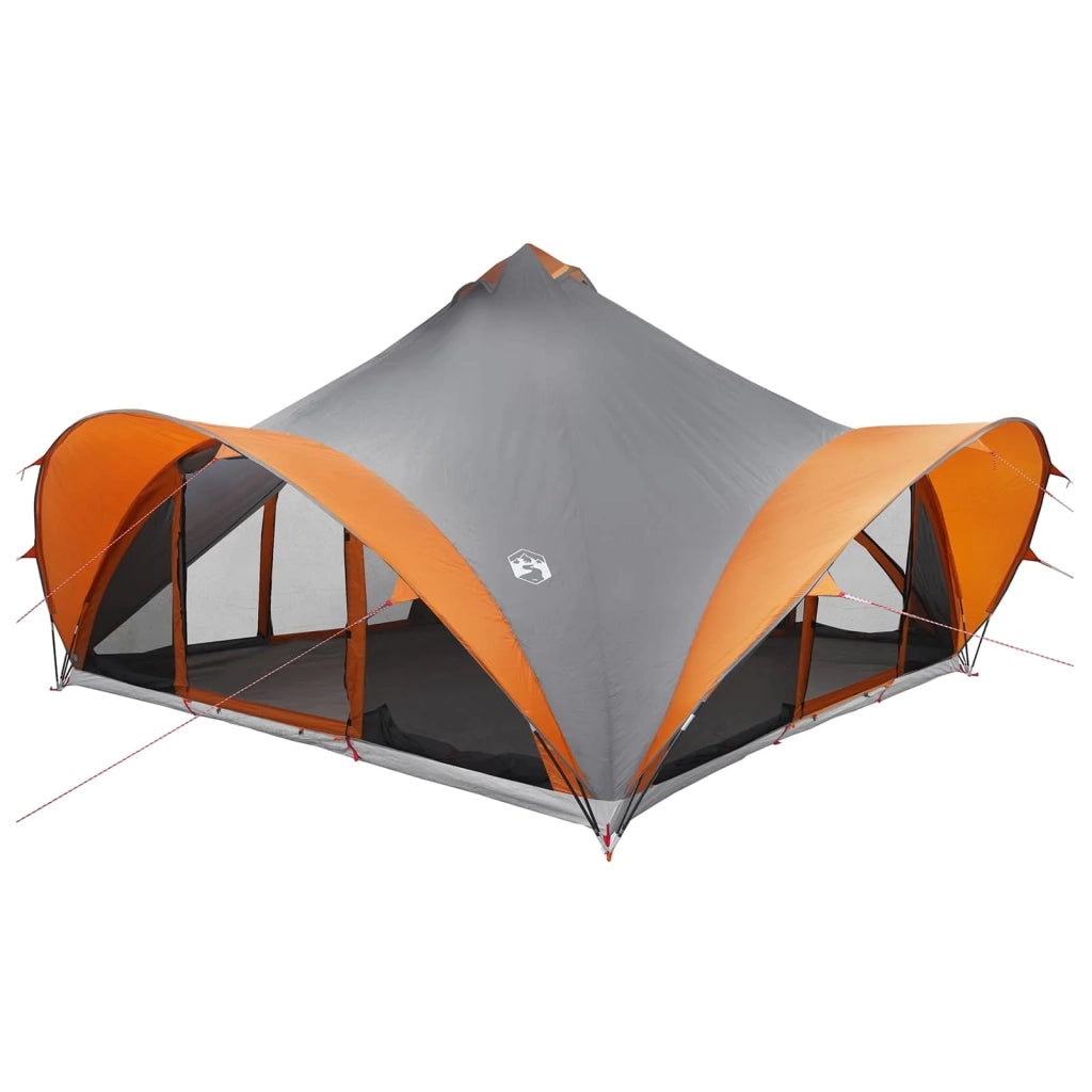 Tenda Tipi Grigio e arancione 18 Persone Poliestere e Acciaio 42028621