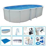 Piscina Fuori Terra Steelwhite Omega 640 Liner 0,6 Mm - 5,50 X 3,66 X H.1,32 M - Kit Pro