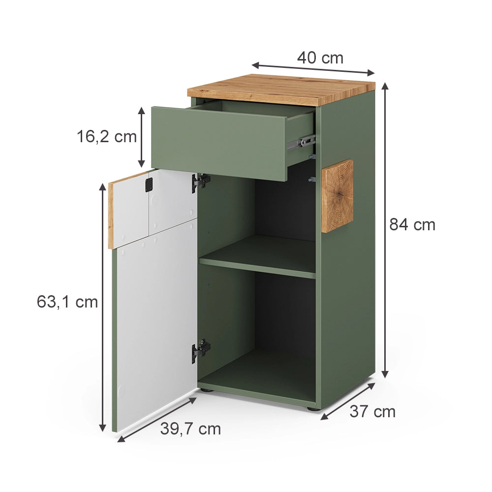 Vicco mobiletto bagno Verde/Artigianale 40 x 84 cm