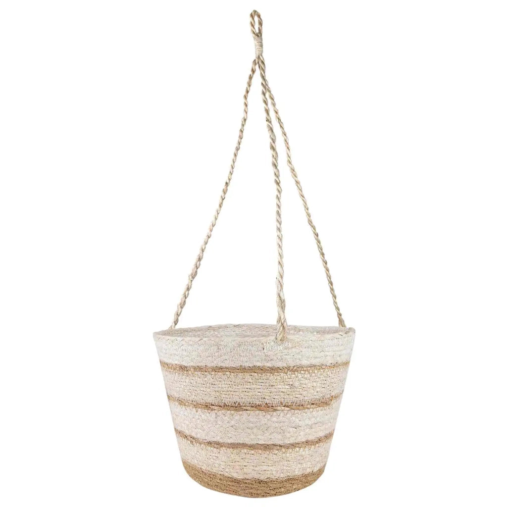 Cesti per piante in erba marina 3 pcs Naturale, Bianco e Beige 42012253