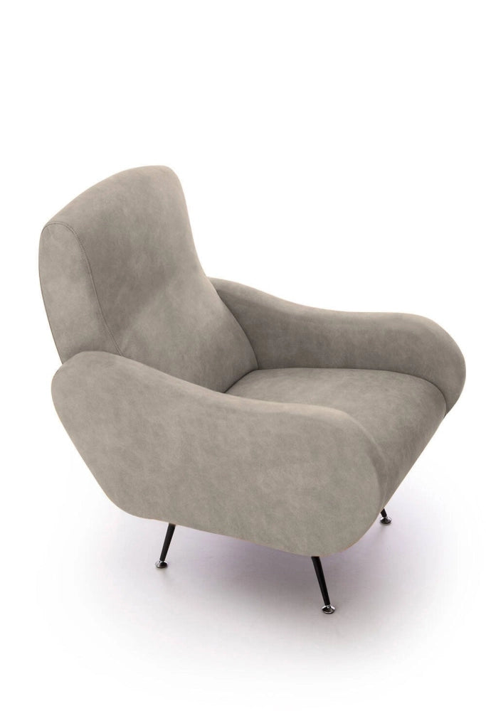 Poltroncina Lasnigo, Poltrona Braccioli Made in Italy, 70x100x98h cm Grigio Tortora