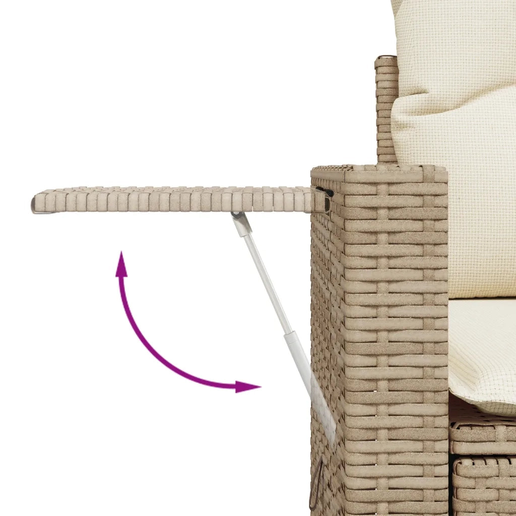 Divano da Giardino con Cuscini a 2 Posti Beige in Polyrattan 366061