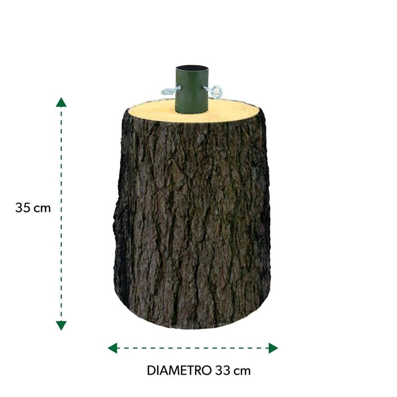 BASE PER ALBERO DI NATALE TRONCO REALISTICO DIAMETRO CM.32X35H PER ALBERI DA 150/180 CM CON KIT DI FISSAGGIO