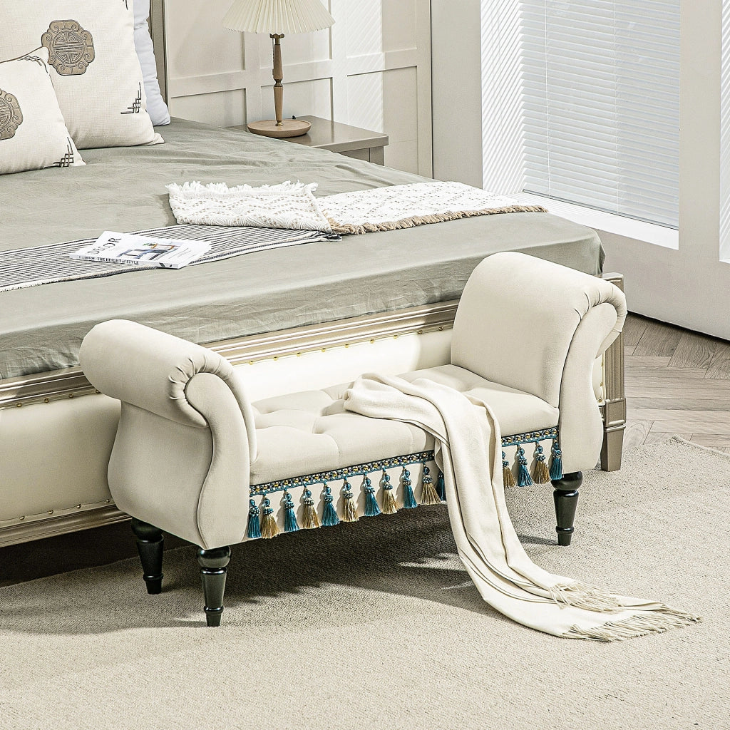 Divanetto ¨C Zephmum ¨C Tessuto Beige 117x40x58 cm
