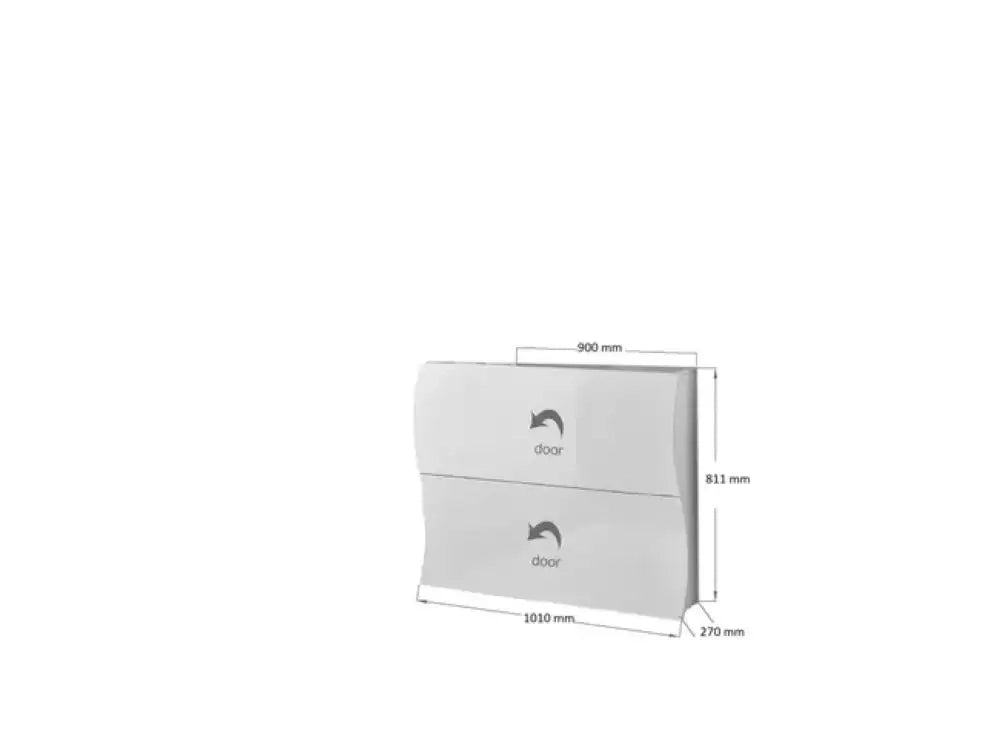 Scarpiera 2 ante L 101 x H 81.5 x P 26.6 cm 16 paia, bianco