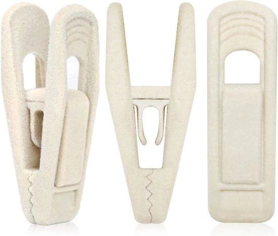 Hanger Clips Antislip in Flanella - 20 Pezzi Beige per Abbigliamento - Chiusure Antislittamento per Gonne e Pantaloni
